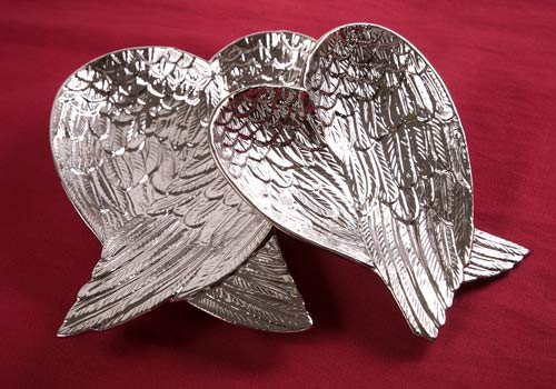 Eden Angel Wing Heart Trays. Set of 2.
