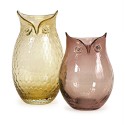 Ambra Glass Owl Vases - 63080-63081
