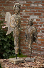 Alora Wood Carved Standing Angels - 83008-83009
