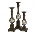 29630-3 -Tuscany Blown Glass Candleholders - Set of 3