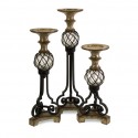 29634-3 - Elegante Blown Glass Candleholders - Set of 3