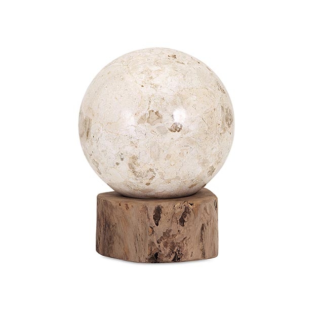 Marble Ball on Teak Wood Statuary