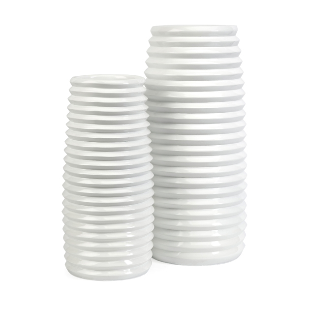Daley Ribbed Vases - Set of 2