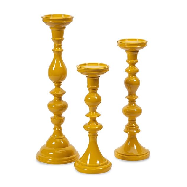 Essentials Mellow Yellow Candle Holders - Set of 3