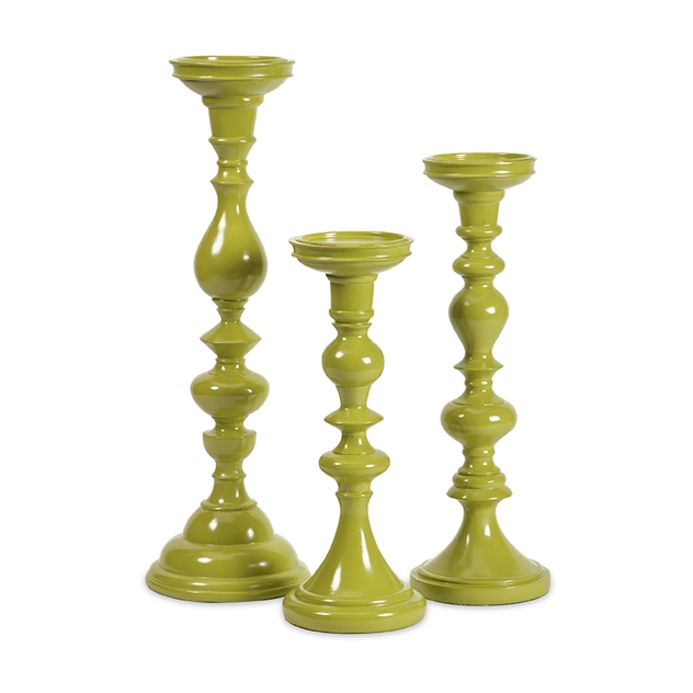 Essentials Green Apple Candle Holders - Set of 3