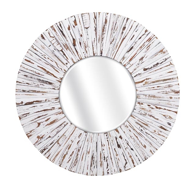 Sadie White Wooden Mirror