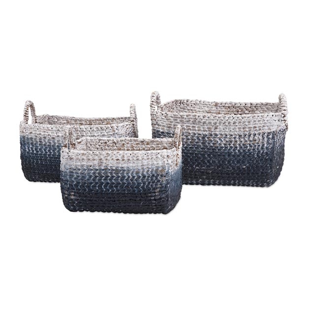 Cascade Woven Water Hyacinth Baskets - Set of 3
