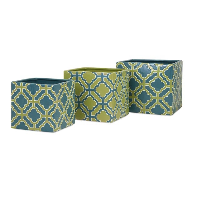 Quadra Ceramic Planters - Set of 3