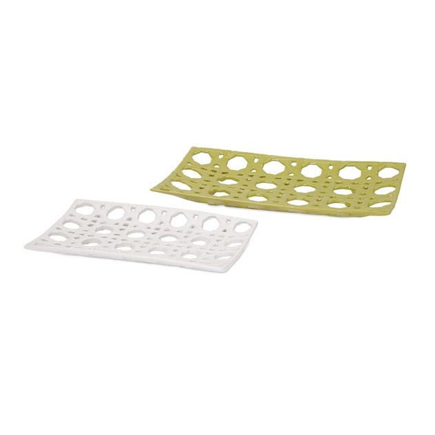 Lattice Ceramic Trays - Set of 2