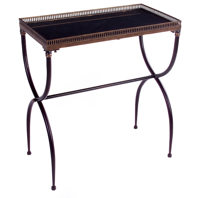 Rectangular Black X-Leg Accent Table