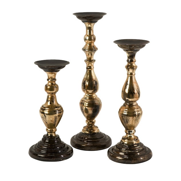 Simone Metallic Candleholders - Set of 3