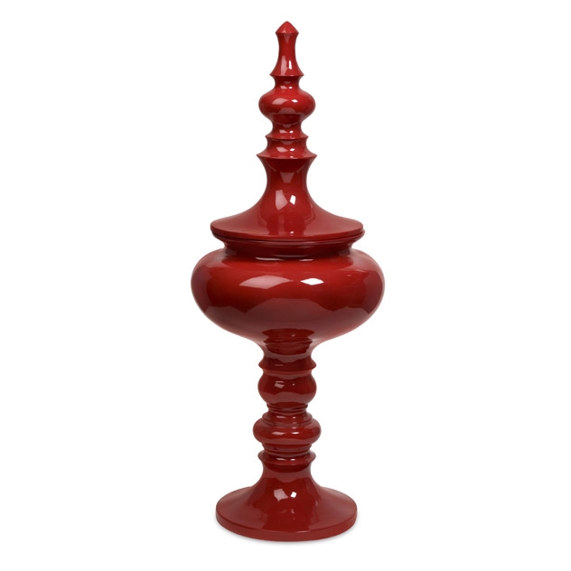 Large Red Lidded Urn