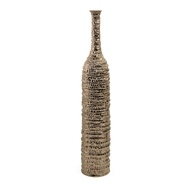 Zaras Tall Ceramic Bottle in Bronze Finish