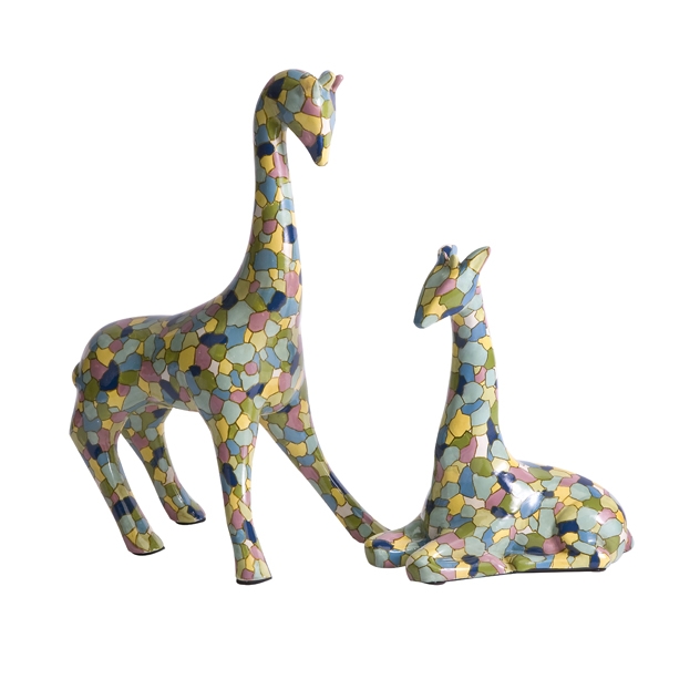IK Gervaiso Hand Painted Giraffes - Set of 2