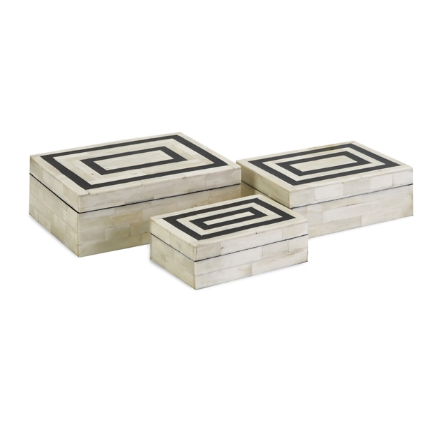 Bella Bone Inlay Boxes - Set of 3