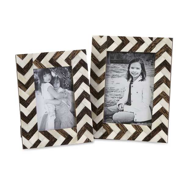 Zigzag Bone Inlay Frames - Set of 2