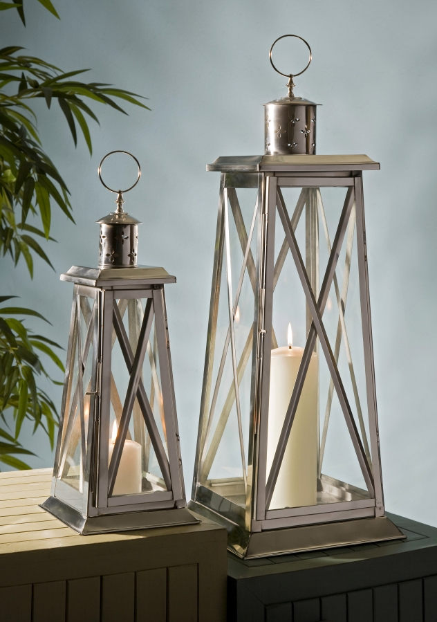 Regatta Steel Candle Lanterns - Set of 2