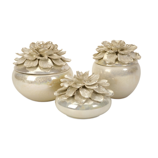 Blair Hand-sculpted Floral Boxes - Set of 3