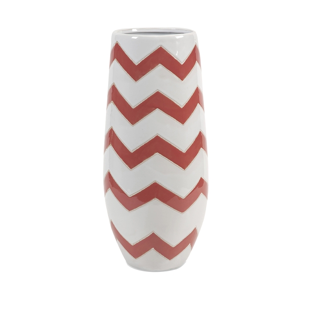 Essentials Melon Sorbet Chevron Vase