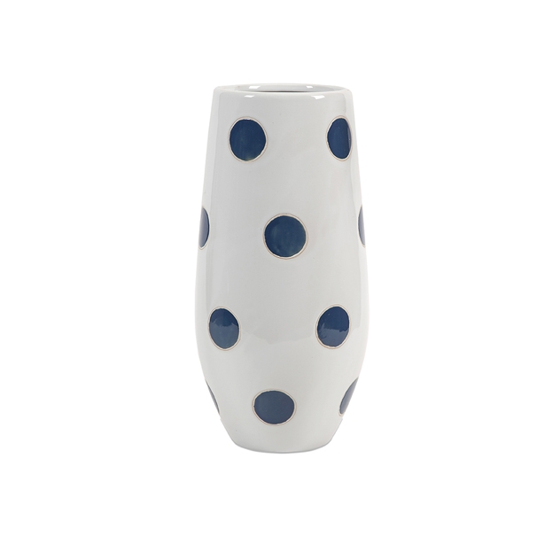 Essentials Marine Blue Polka-Dot Vase