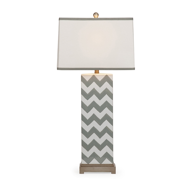 Chandler Grey Chevron Lamp