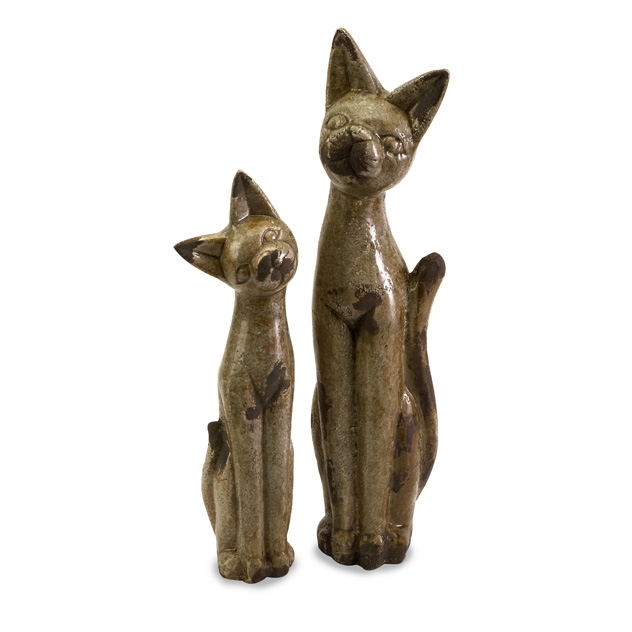 Aoloni Ceramic Cat Figurines - Set of 2