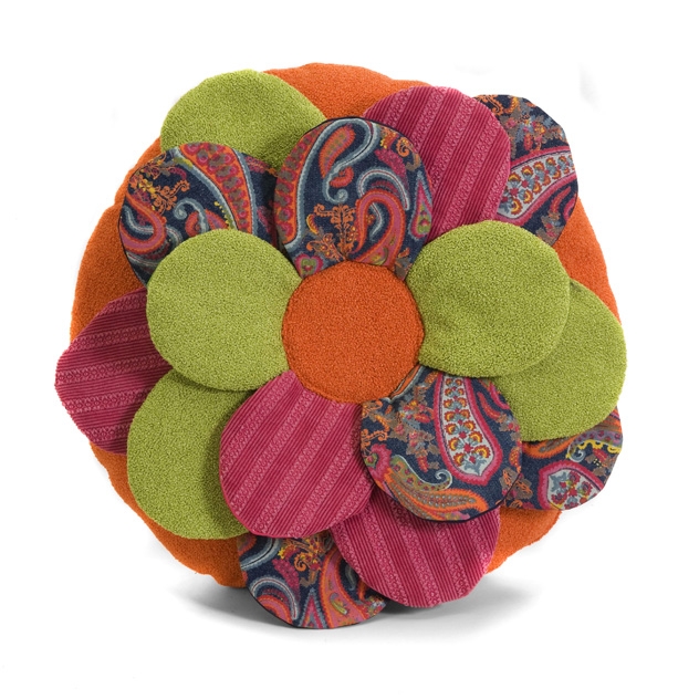 Estelle Multi Fabric Flower Pillow