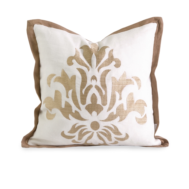 IK Kassa Embroidered Pillow w/ Down Fill