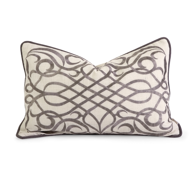 IK Etenia Embroidered Pillow w/ Down Fill