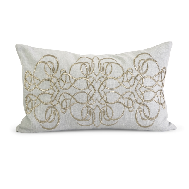 IK Genara Embroidered Pillow w/ Down Fill