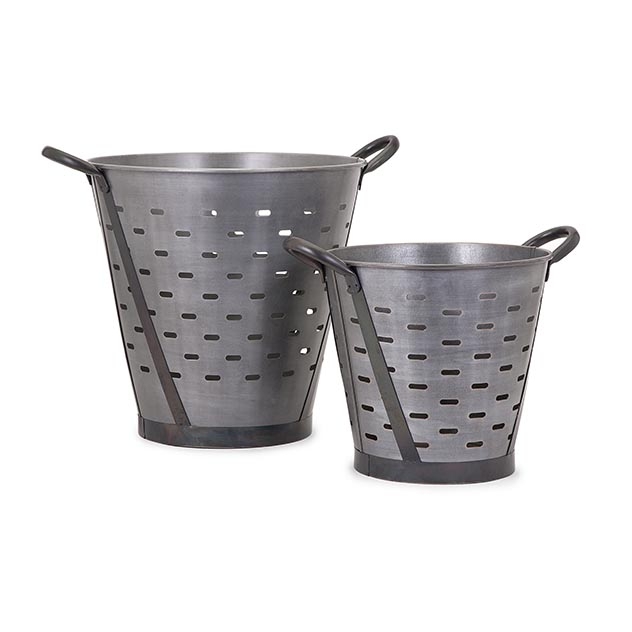 Vintage Pierced Buckets - Set of 2