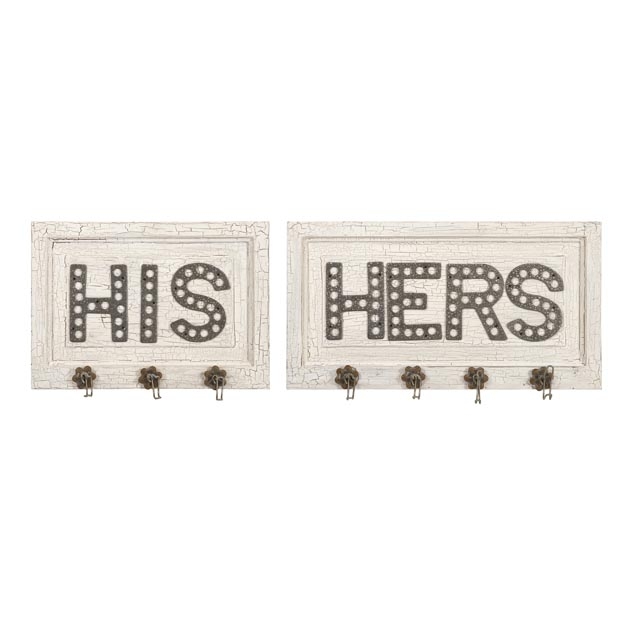 Ella Elaine His and Hers Wall Hooks - Set of 2