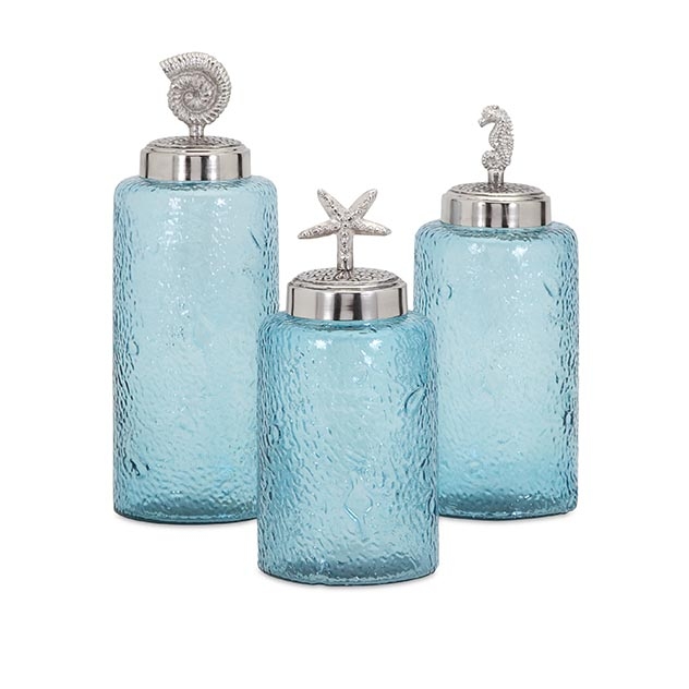Aubrey Lidded Glass Canisters - Set of 3
