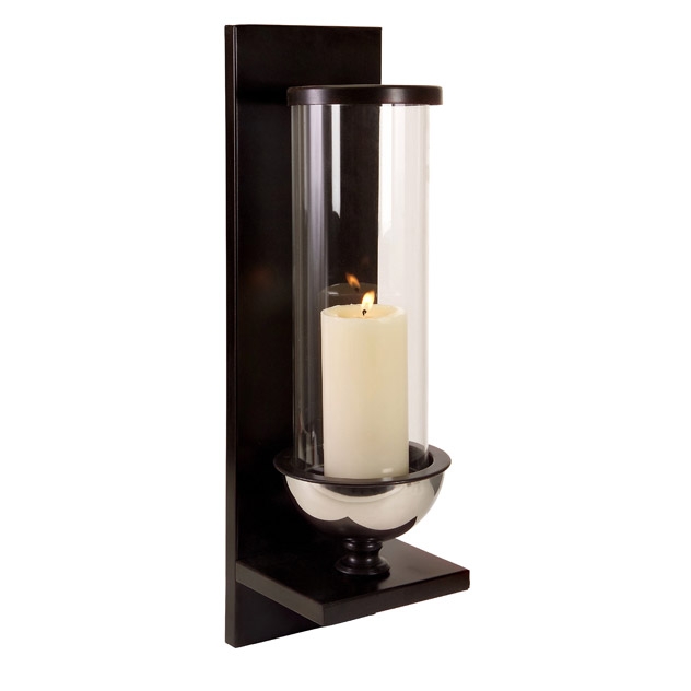 Silver Metal and Glass Wall Sconce