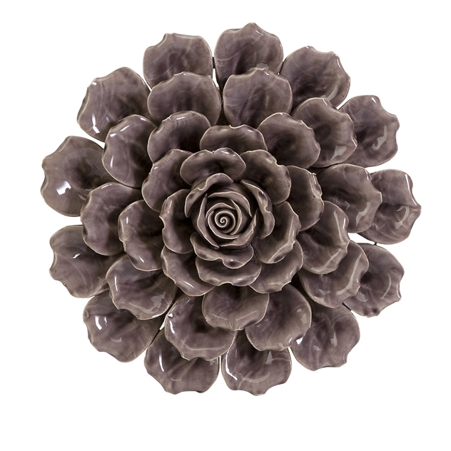 Magdalyn Purple Ceramic Wall Flower