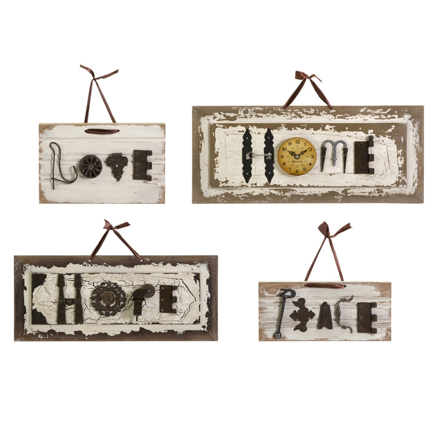 Ella Elaine Found Object Wall Plaques - Set of 4