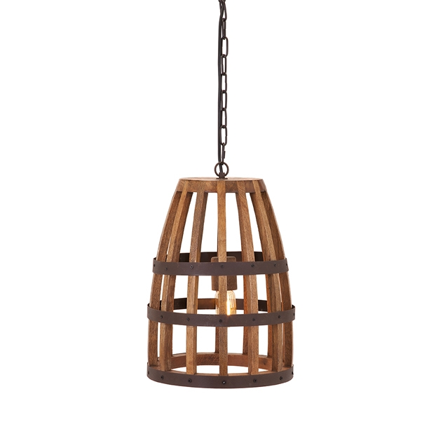 Foley Wood Cage Pendant Light