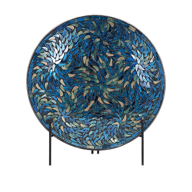 Peacock Mosaic Charger and Stand