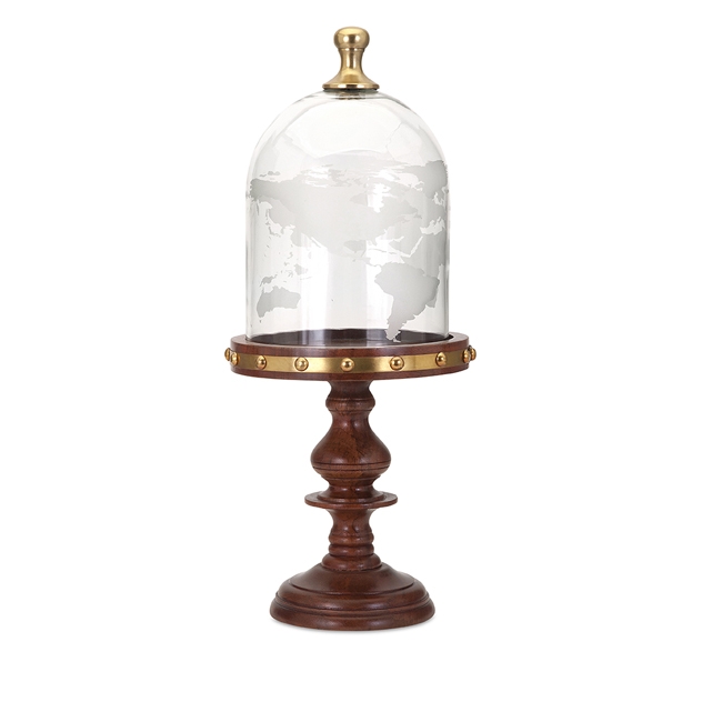 Globe Cloche with Wood Base