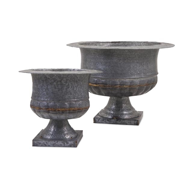 Carey Galvanized Urns - Set of 2
