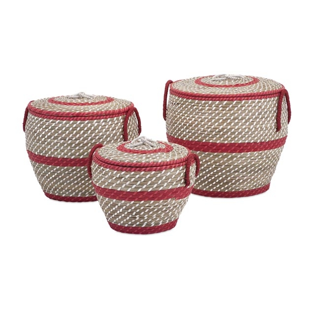 Lauren Lidded Baskets - Set of 3