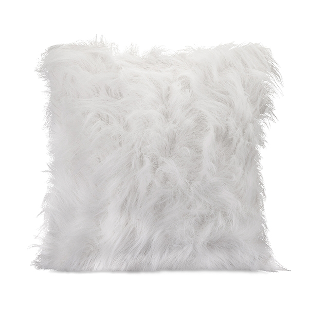 Nikki Chu White Faux Fur Pillow