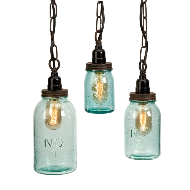 Lexington Mason Jar Pendant Lights - Set of 3