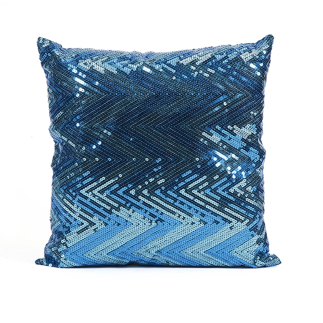 Estradin Blue Sequin Chevron Pillow