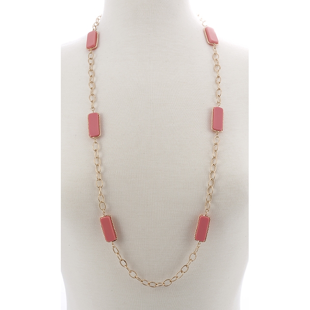 BTQ Faceted Red Stone Necklace