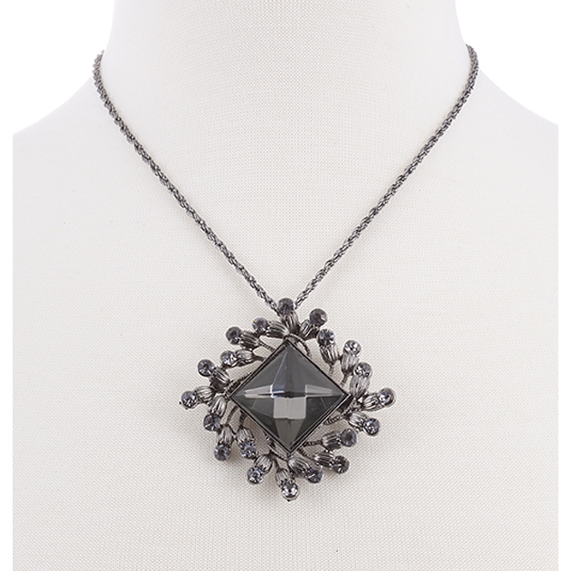 BTQ Grey Stone Charm on Chain