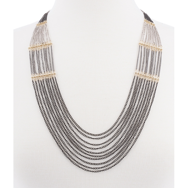 BTQ Mixed Metal Long Draped Necklace