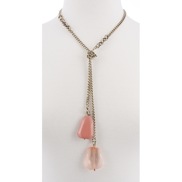 BTQ Drop Stone Necklace - Orange