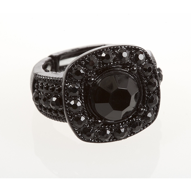 BTQ Black Rhinestone Ring
