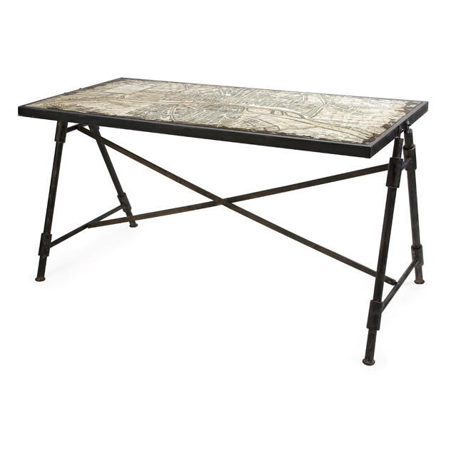 Bedeau Paris Glass Top Writing Desk